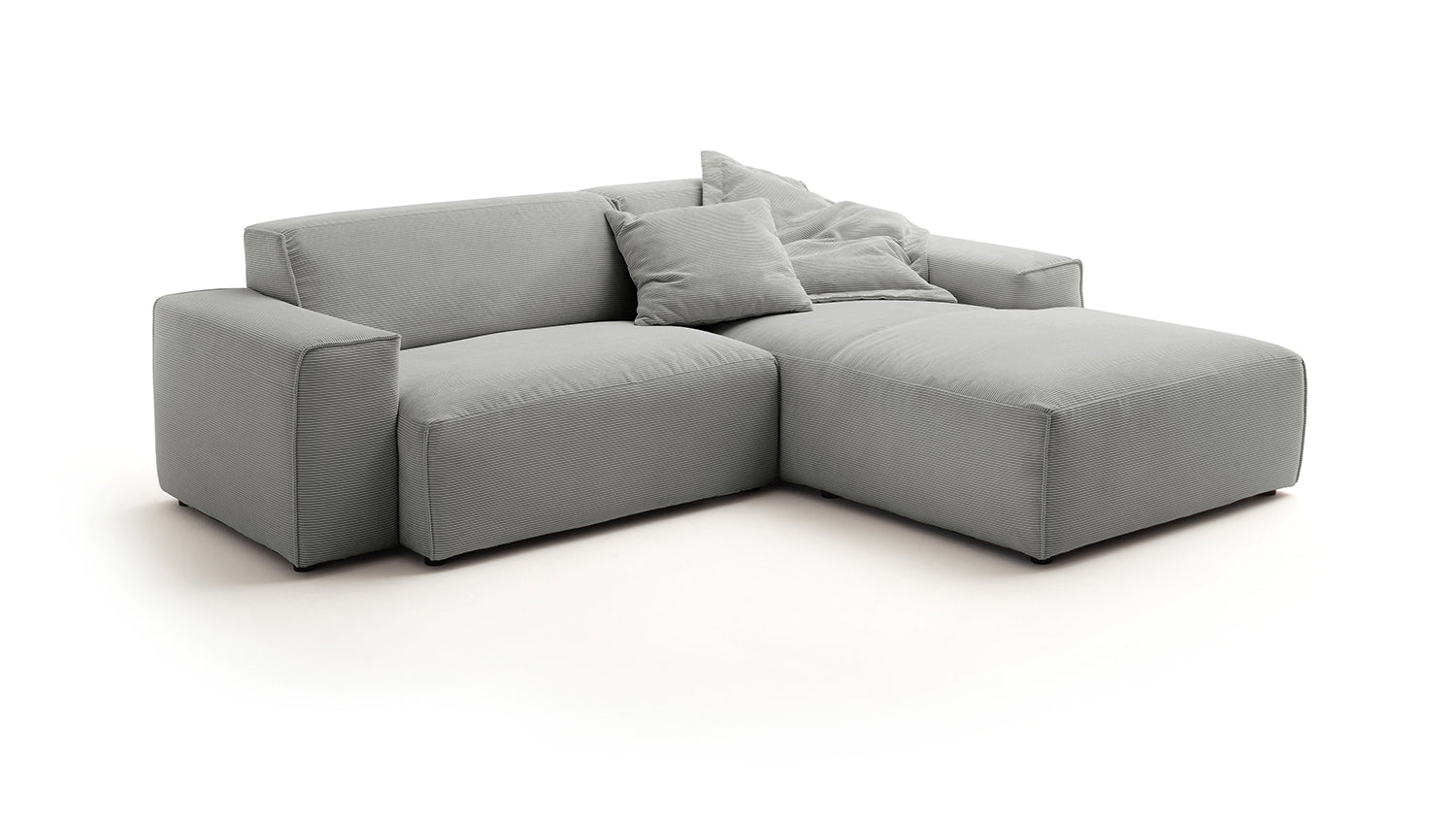 KAWOLA Sofa RANI Ecksofa Feincord grau