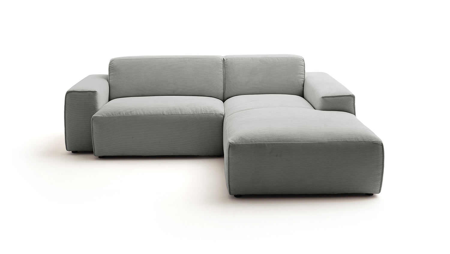 KAWOLA Sofa RANI Ecksofa Feincord grau