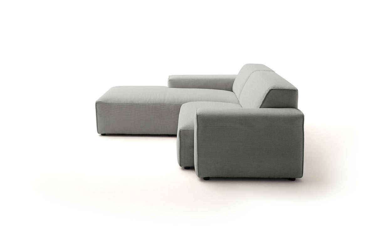 KAWOLA Sofa RANI Ecksofa Feincord grau