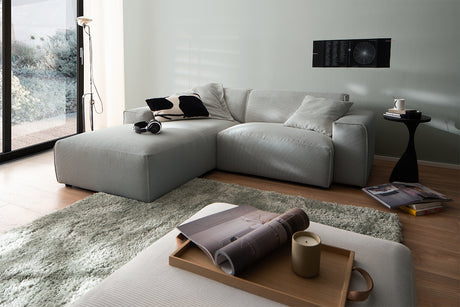 KAWOLA Sofa RANI Ecksofa Feincord grau, Links