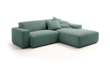 KAWOLA Sofa RANI Ecksofa Feincord grün