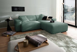 KAWOLA Sofa RANI Ecksofa Feincord grün, Rechts