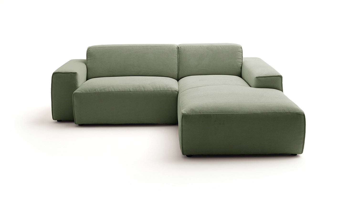 KAWOLA Sofa RANI Ecksofa Feincord olivgrün