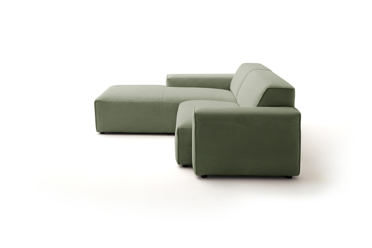 KAWOLA Sofa RANI Ecksofa Feincord olivgrün