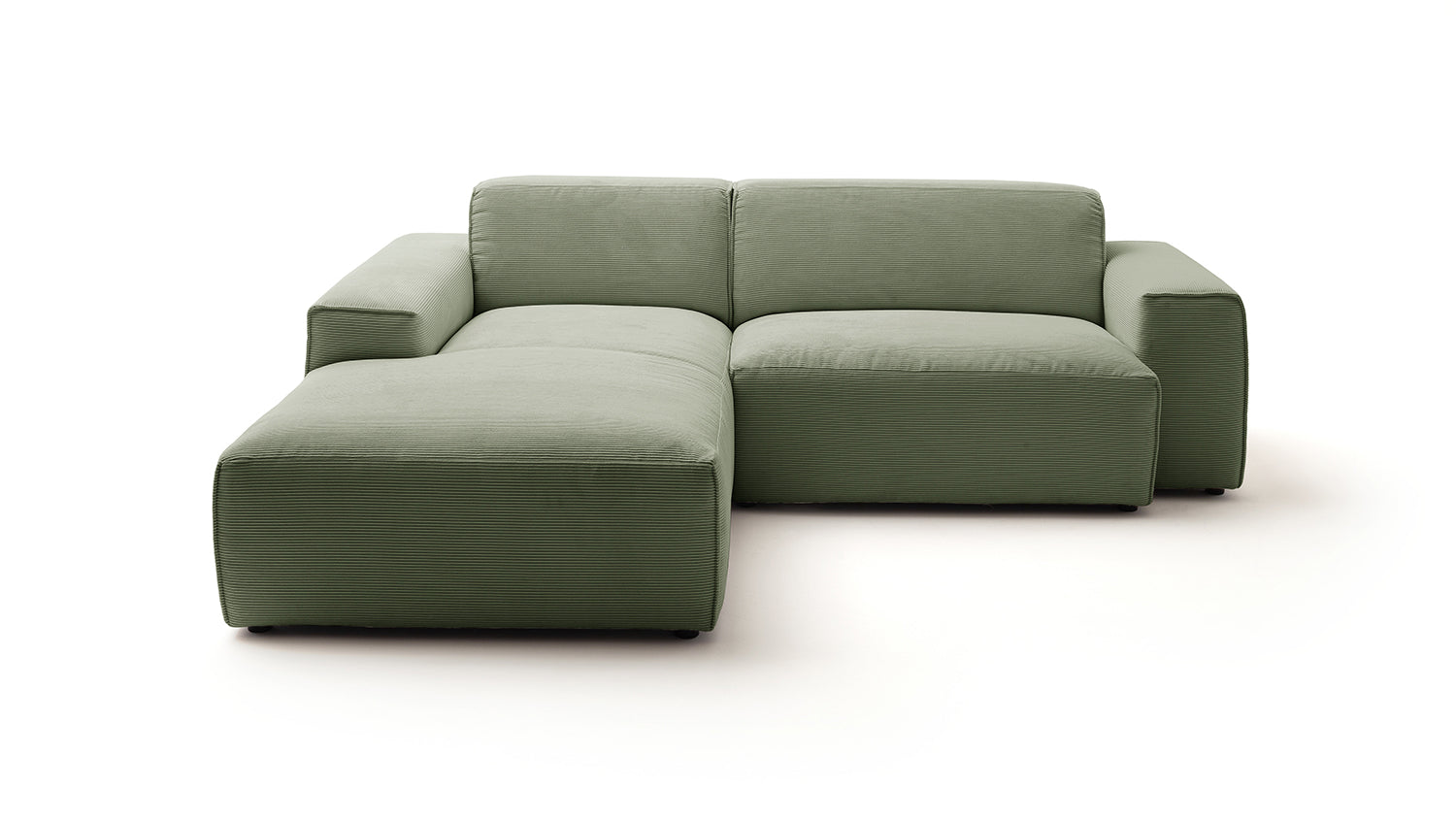 KAWOLA Sofa RANI Ecksofa Feincord olivgrün