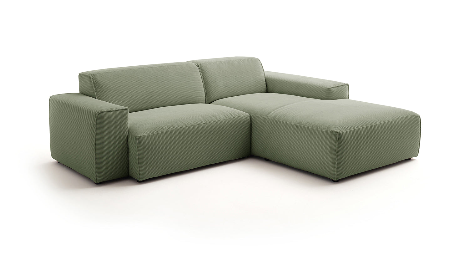 KAWOLA Sofa RANI Ecksofa Feincord olivgrün