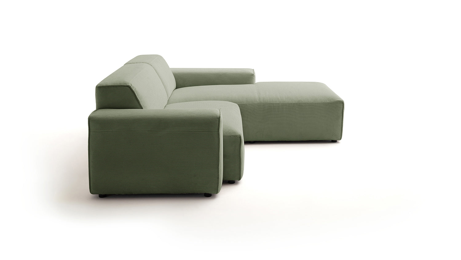 KAWOLA Sofa RANI Ecksofa Feincord olivgrün