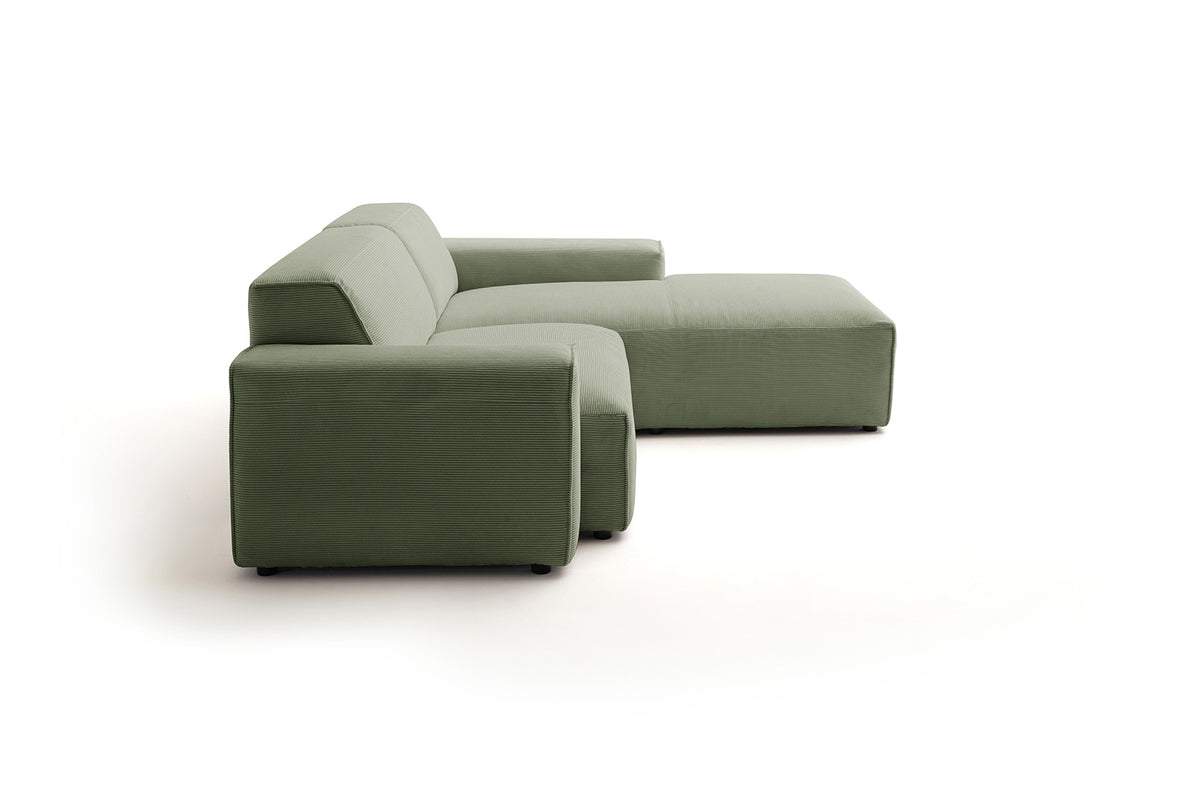 KAWOLA Sofa RANI Ecksofa Feincord olivgrün