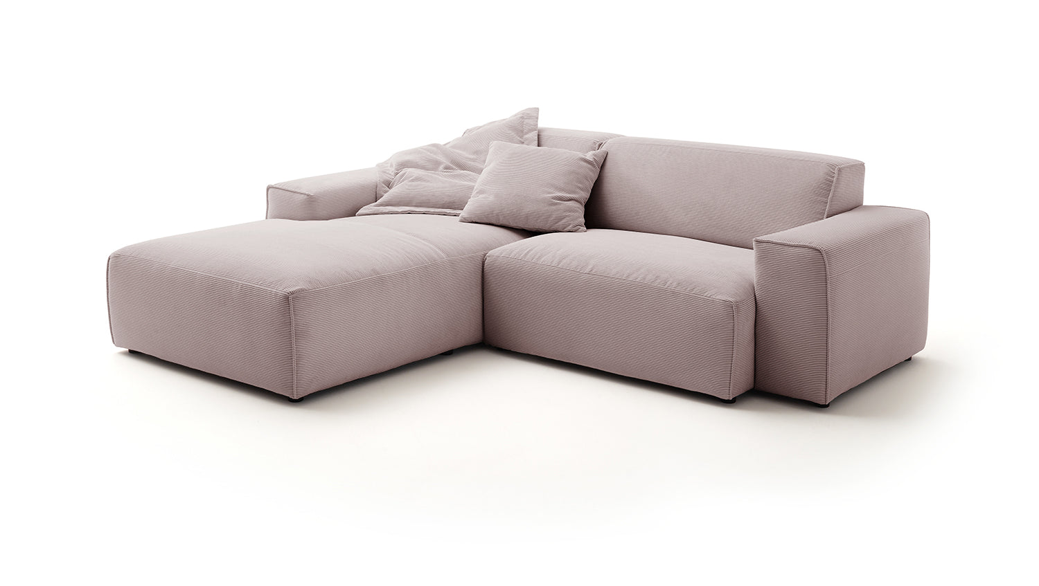 KAWOLA Sofa RANI Ecksofa Feincord rosa