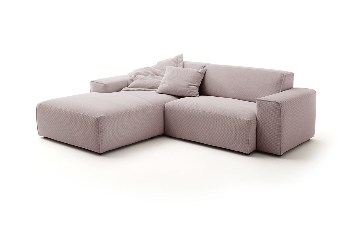 KAWOLA Sofa RANI Ecksofa Feincord rosa