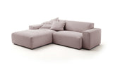 KAWOLA Sofa RANI Ecksofa Feincord rosa