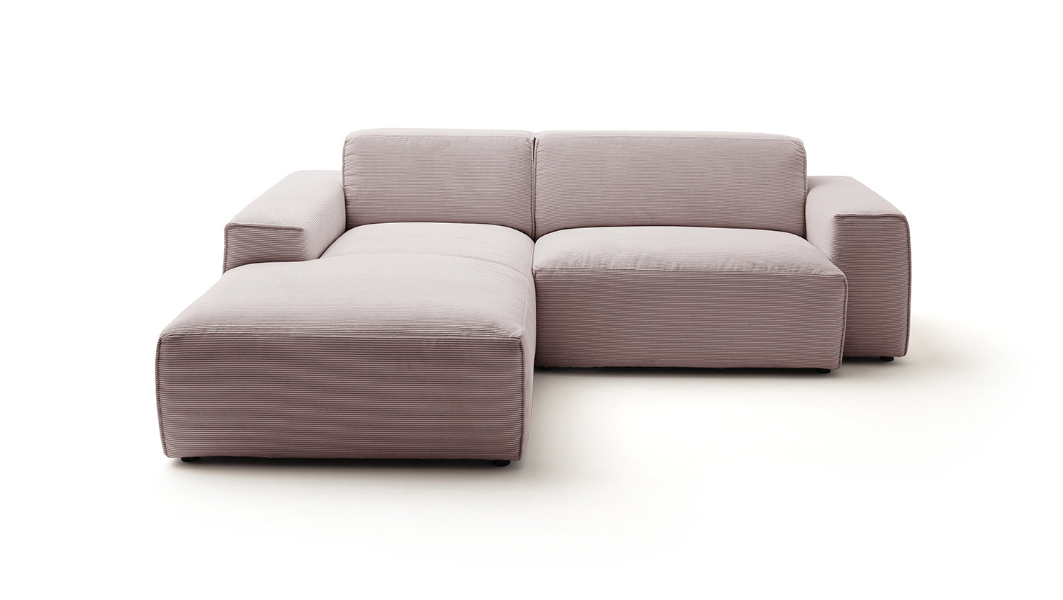 KAWOLA Sofa RANI Ecksofa Feincord rosa