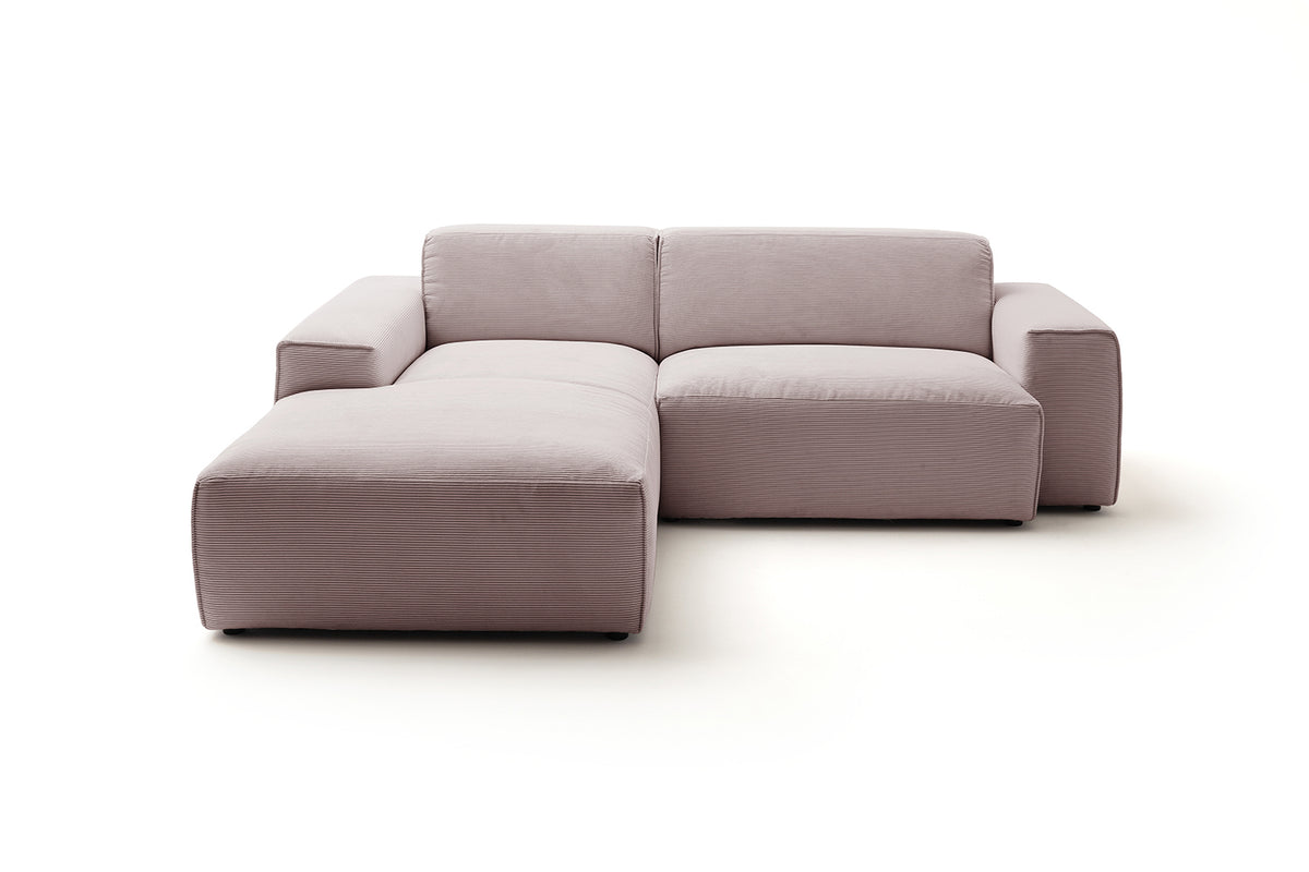 KAWOLA Sofa RANI Ecksofa Feincord rosa