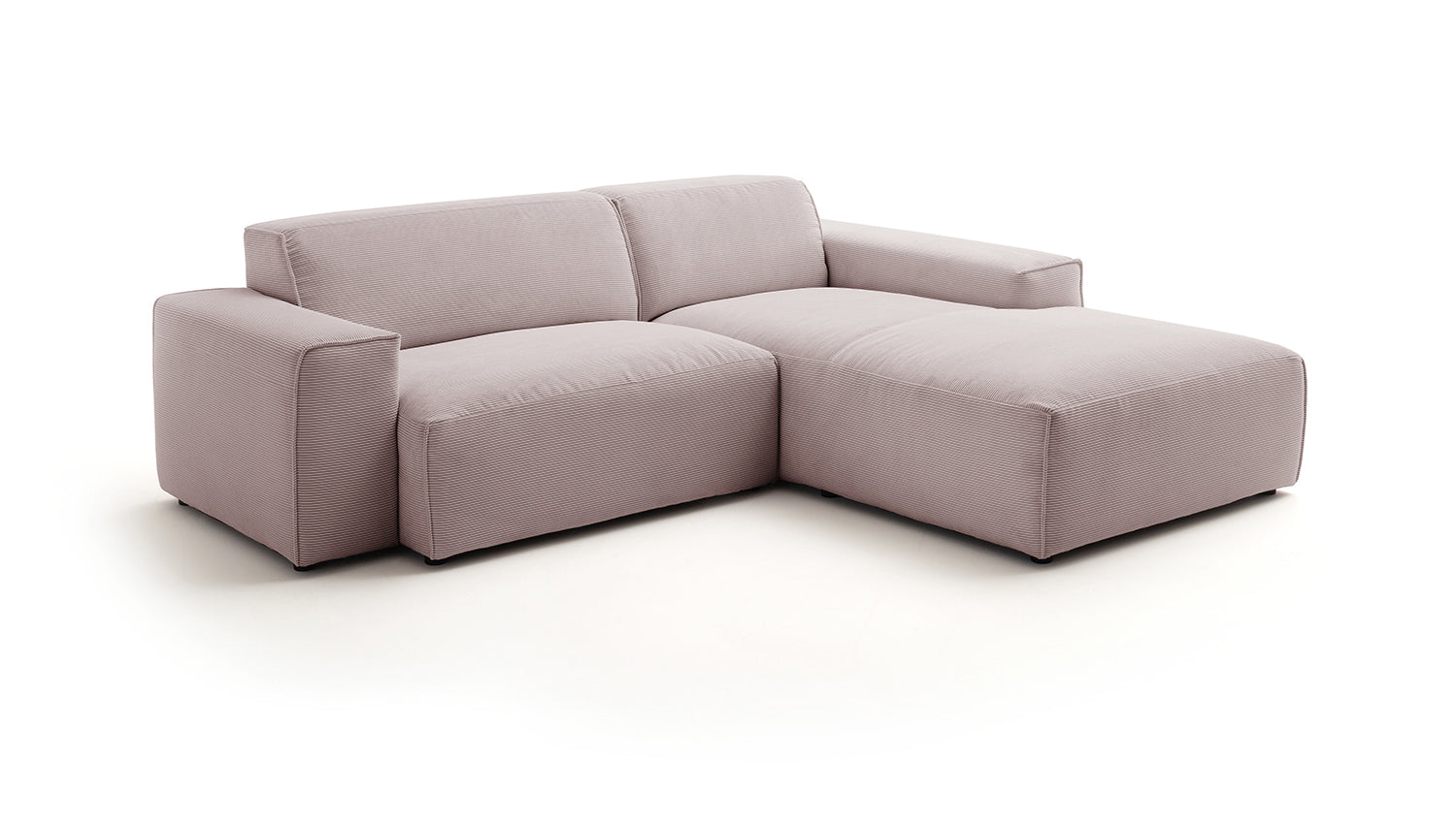 KAWOLA Sofa RANI Ecksofa Feincord rosa