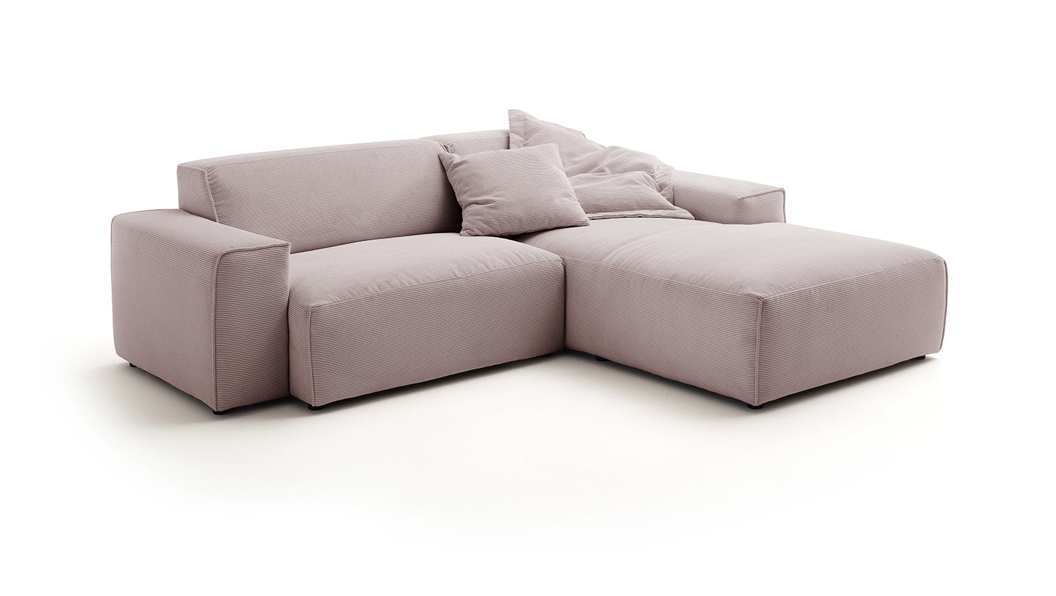 KAWOLA Sofa RANI Ecksofa Feincord rosa