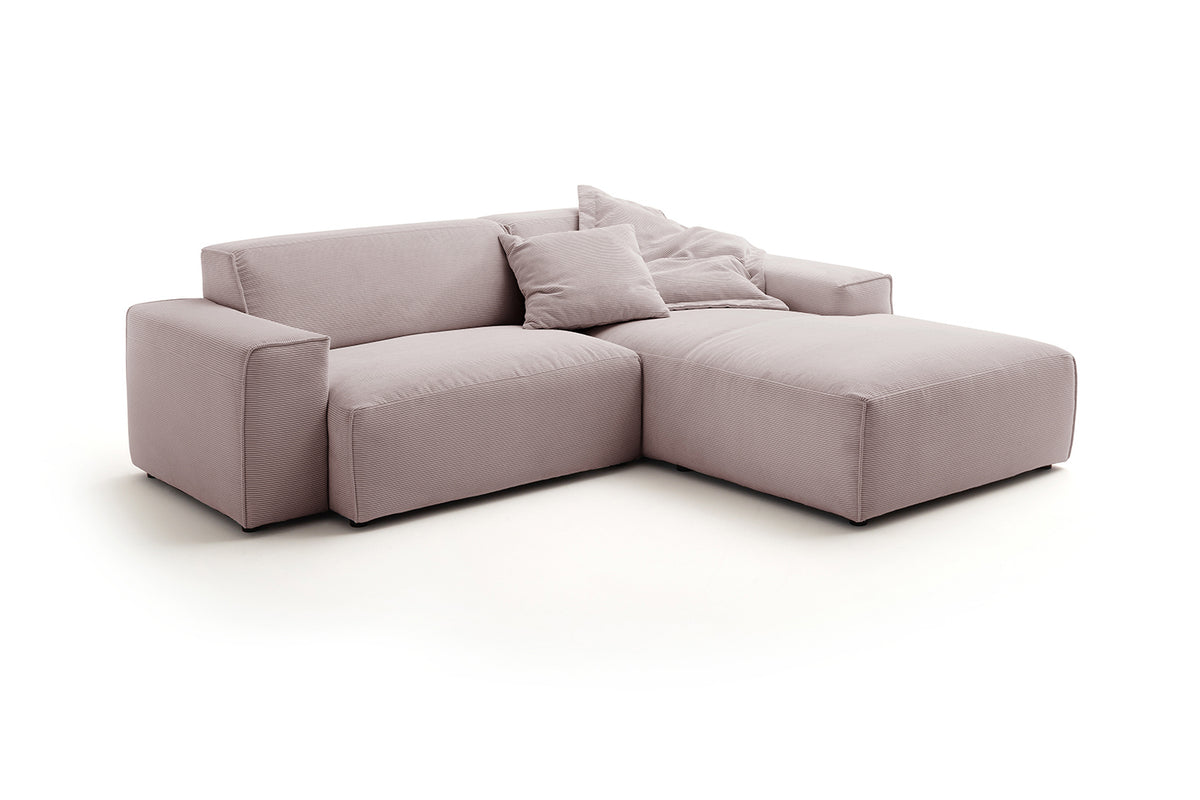 KAWOLA Sofa RANI Ecksofa Feincord rosa