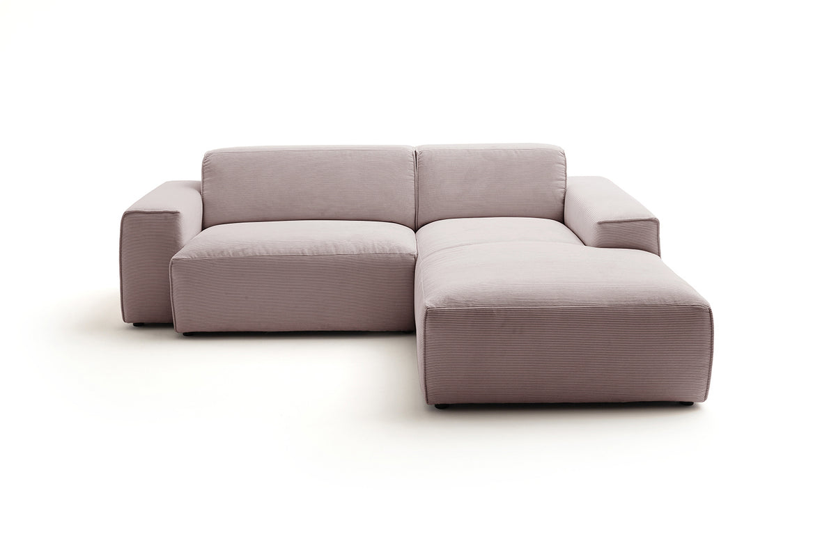 KAWOLA Sofa RANI Ecksofa Feincord rosa