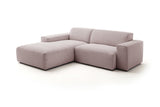KAWOLA Sofa RANI Ecksofa Feincord rosa