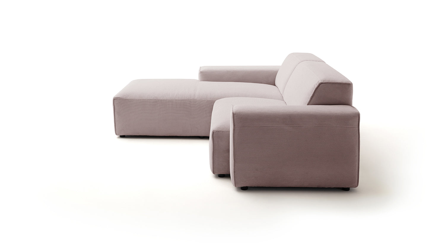 KAWOLA Sofa RANI Ecksofa Feincord rosa