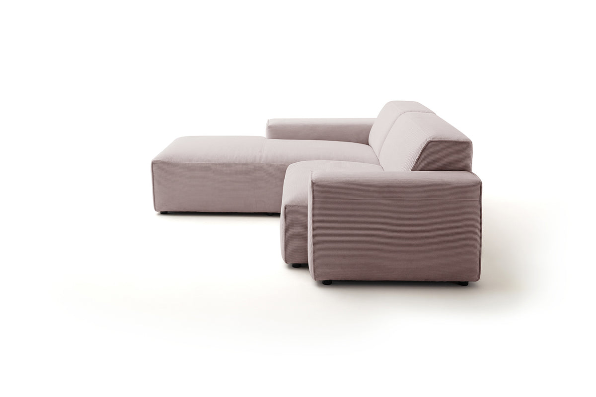 KAWOLA Sofa RANI Ecksofa Feincord rosa