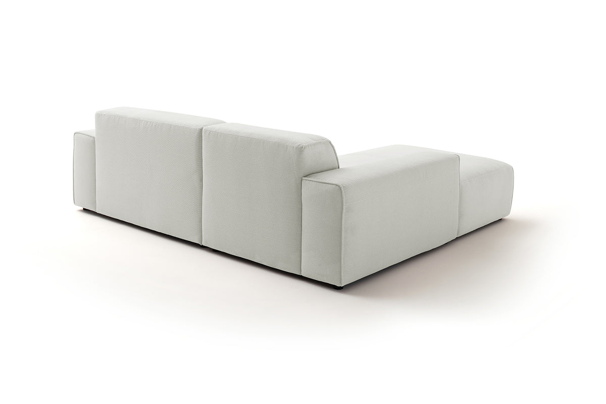 KAWOLA Sofa RANI Ecksofa Feincord silber