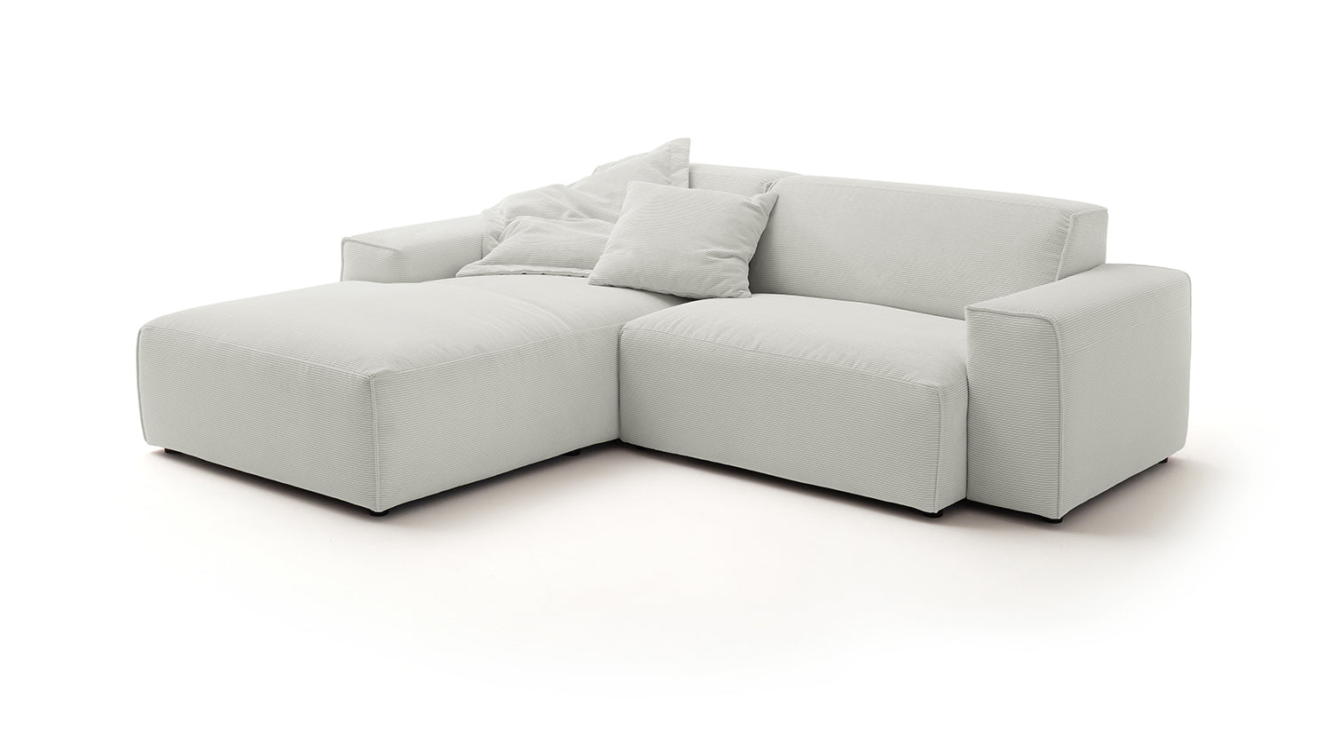 KAWOLA Sofa RANI Ecksofa Feincord silber