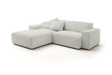 KAWOLA Sofa RANI Ecksofa Feincord silber