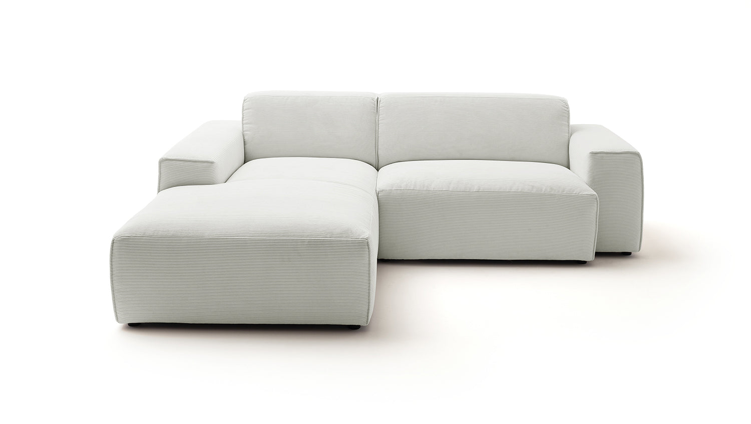 KAWOLA Sofa RANI Ecksofa Feincord silber