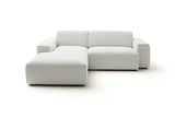KAWOLA Sofa RANI Ecksofa Feincord silber
