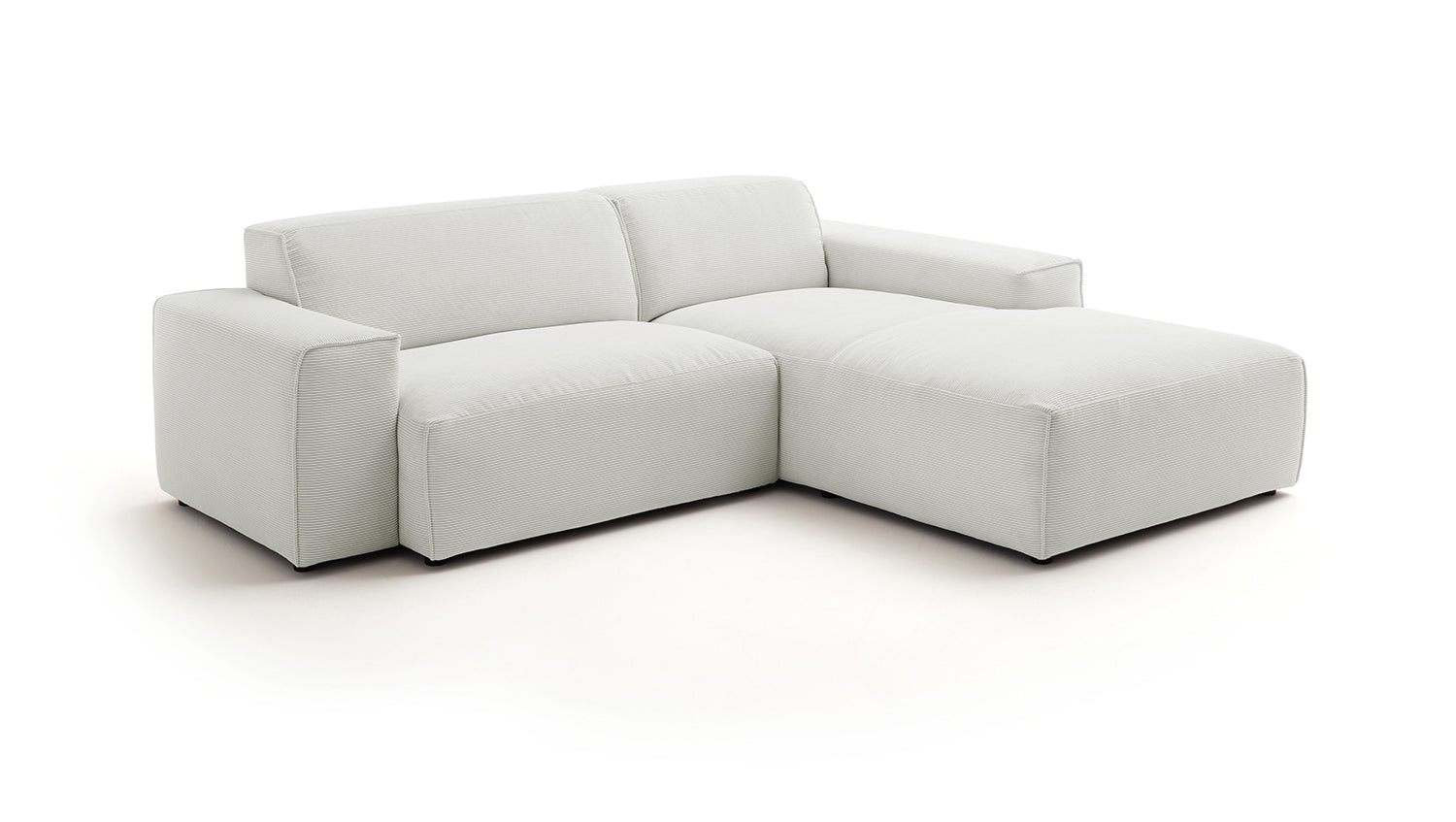 KAWOLA Sofa RANI Ecksofa Feincord silber