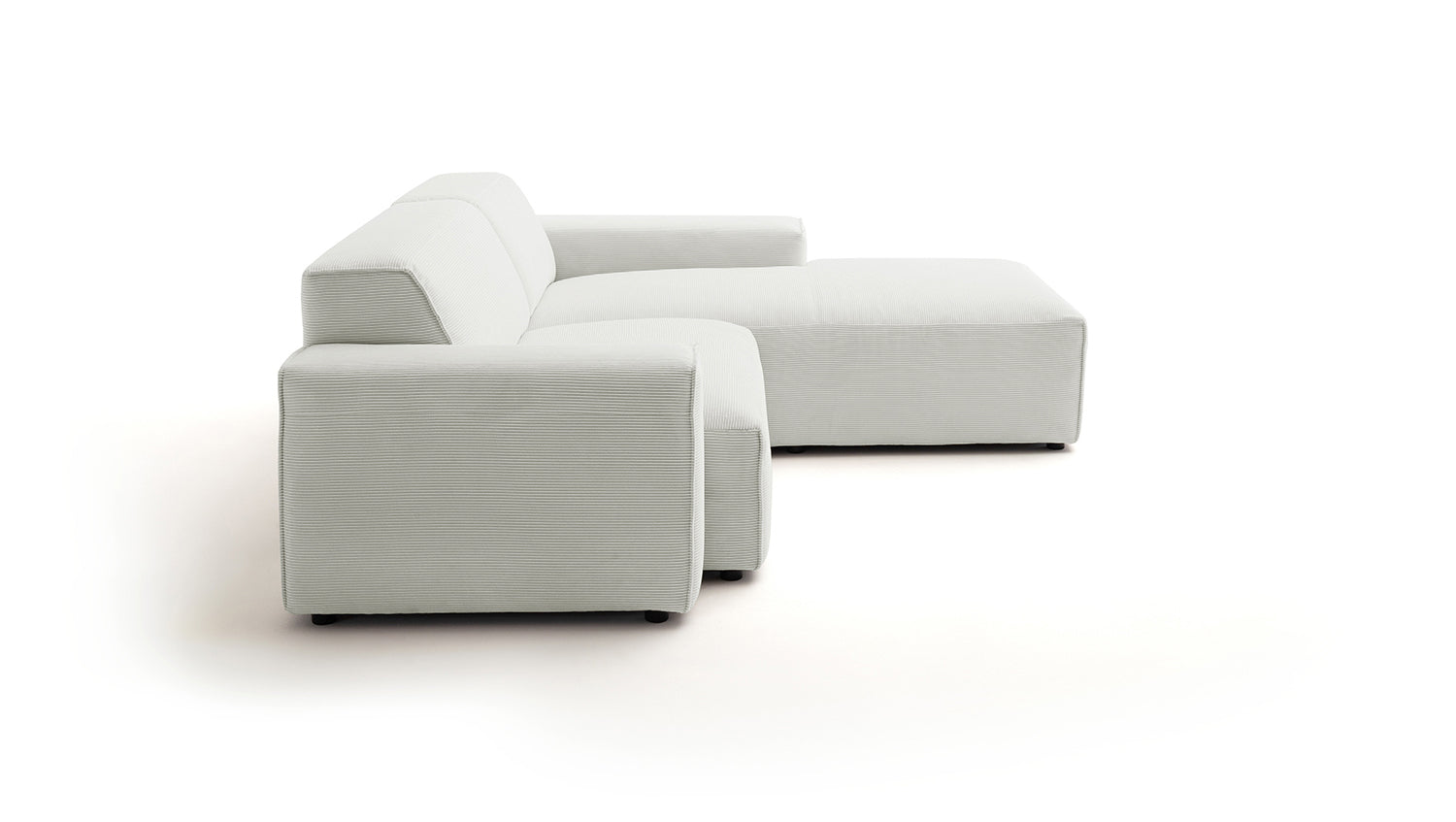 KAWOLA Sofa RANI Ecksofa Feincord silber
