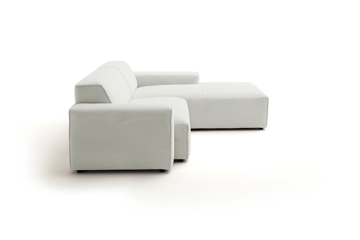 KAWOLA Sofa RANI Ecksofa Feincord silber