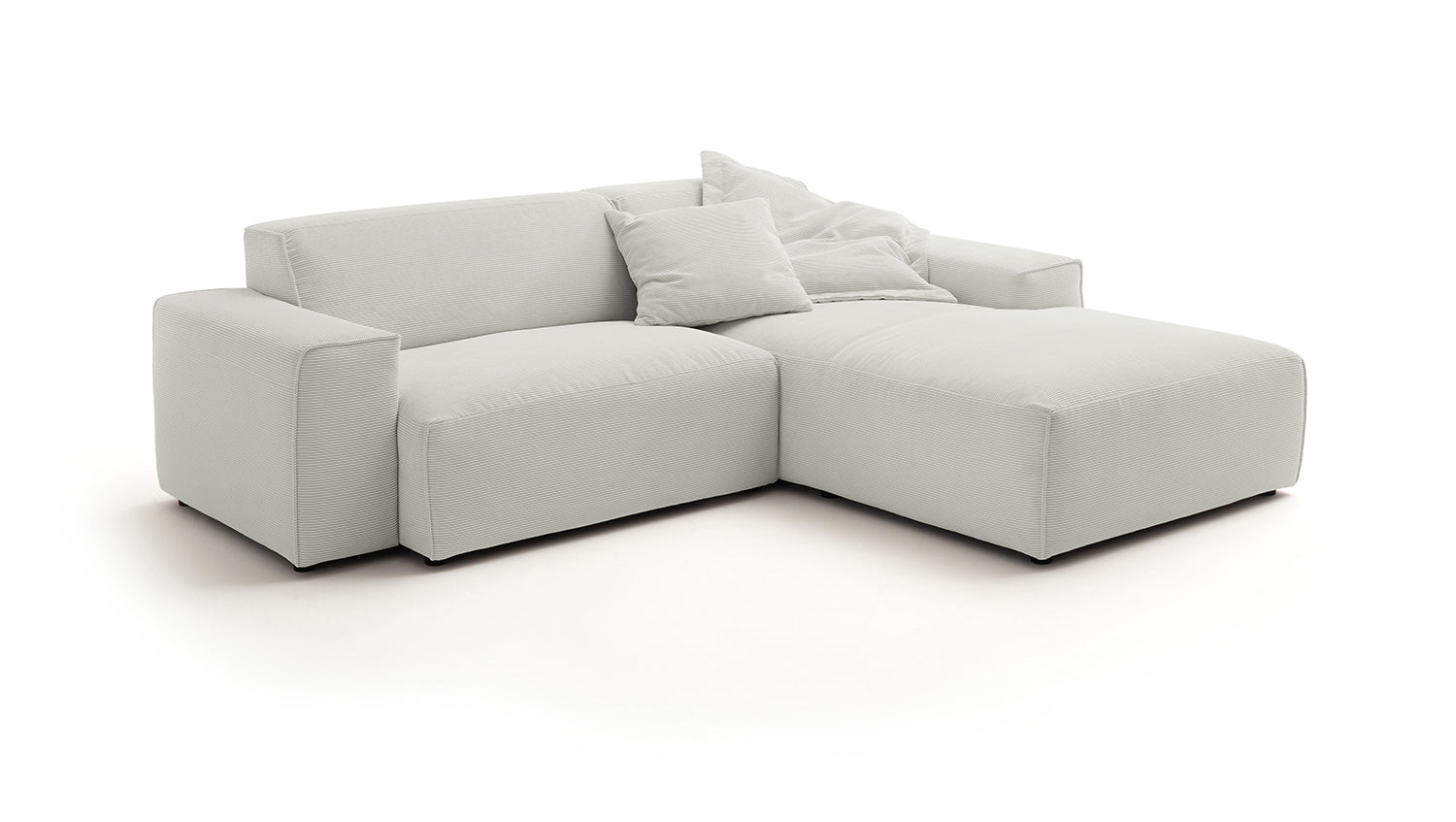 KAWOLA Sofa RANI Ecksofa Feincord silber