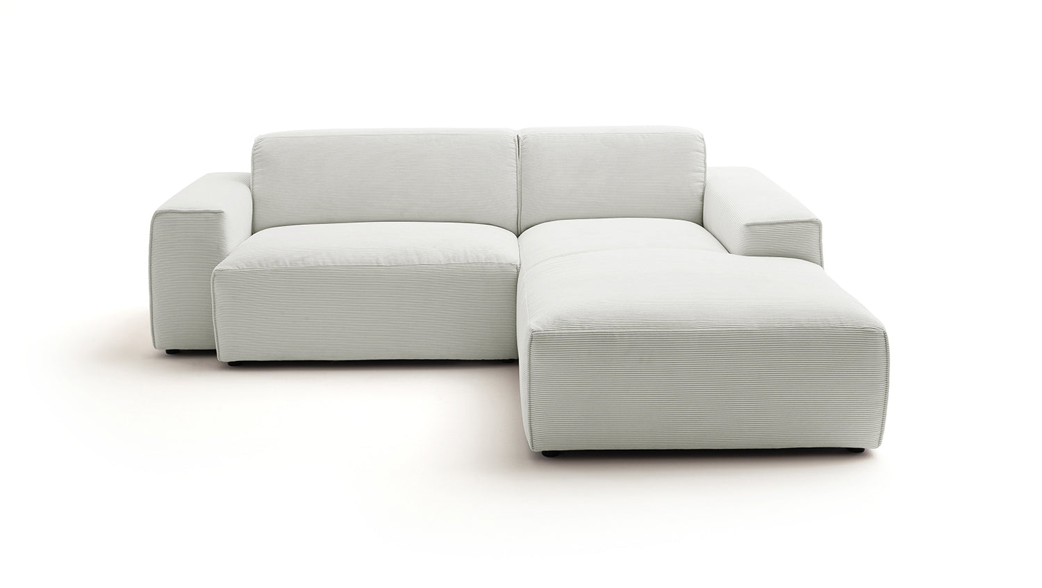 KAWOLA Sofa RANI Ecksofa Feincord silber