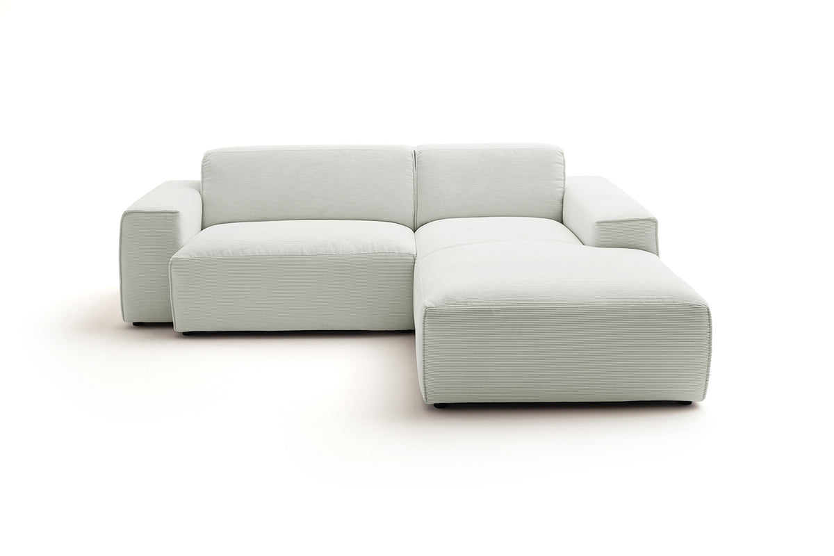 KAWOLA Sofa RANI Ecksofa Feincord silber