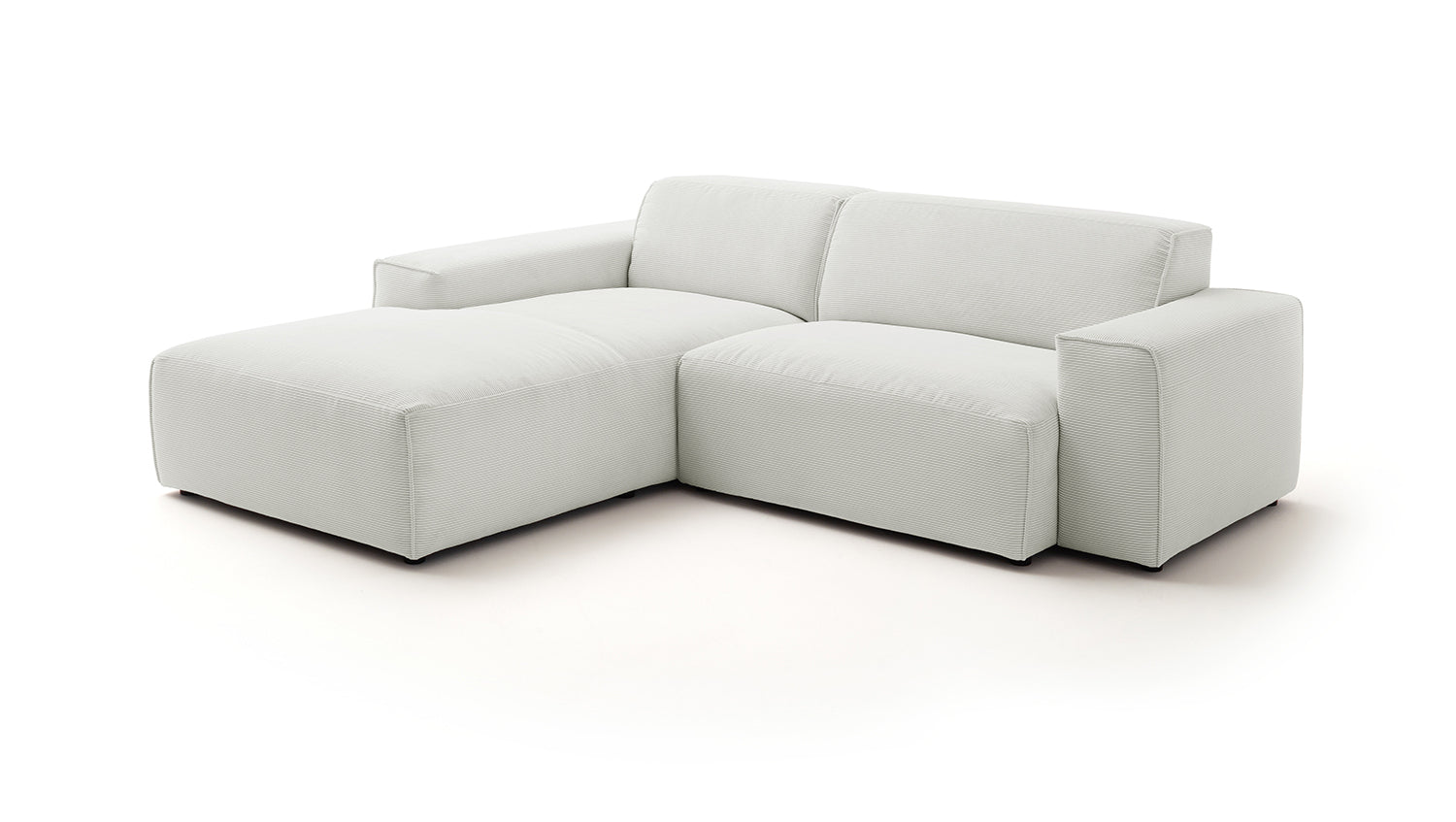 KAWOLA Sofa RANI Ecksofa Feincord silber