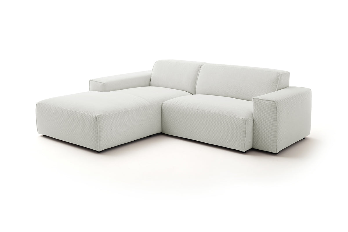 KAWOLA Sofa RANI Ecksofa Feincord silber