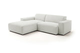 KAWOLA Sofa RANI Ecksofa Feincord silber