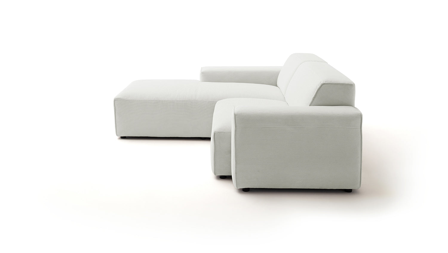 KAWOLA Sofa RANI Ecksofa Feincord silber