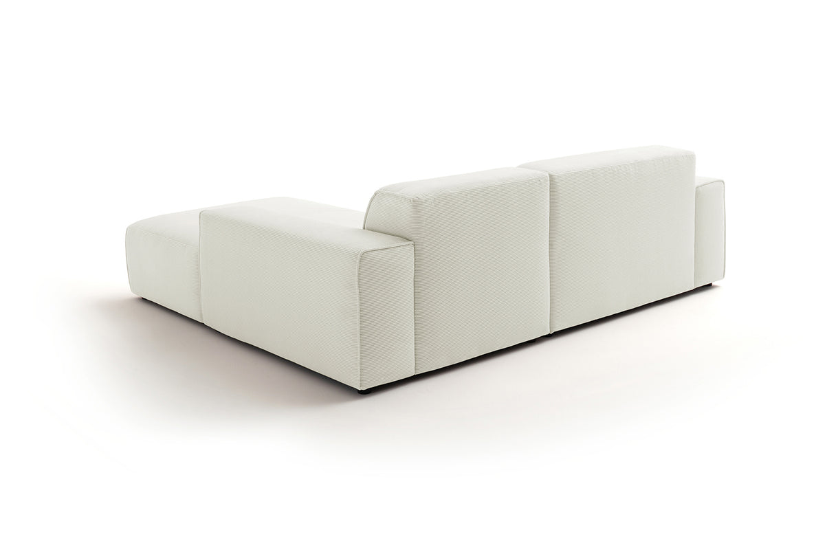 KAWOLA Sofa RANI Ecksofa Feincord weiß