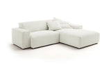 KAWOLA Sofa RANI Ecksofa Feincord weiß