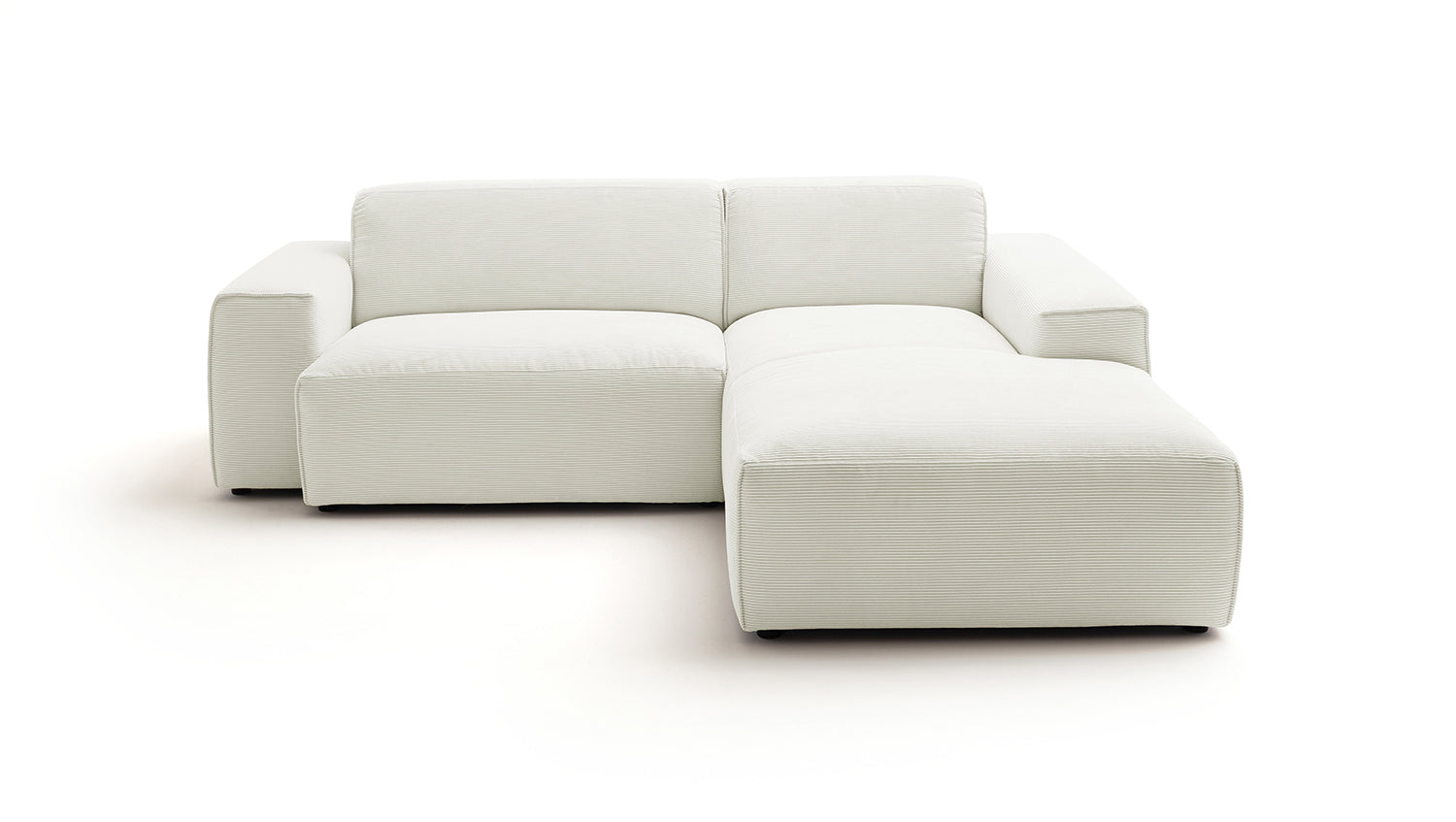 KAWOLA Sofa RANI Ecksofa Feincord weiß