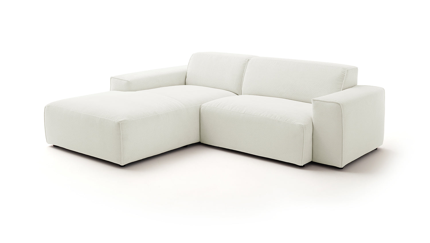 KAWOLA Sofa RANI Ecksofa Feincord weiß