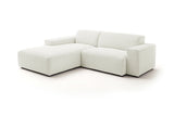 KAWOLA Sofa RANI Ecksofa Feincord weiß