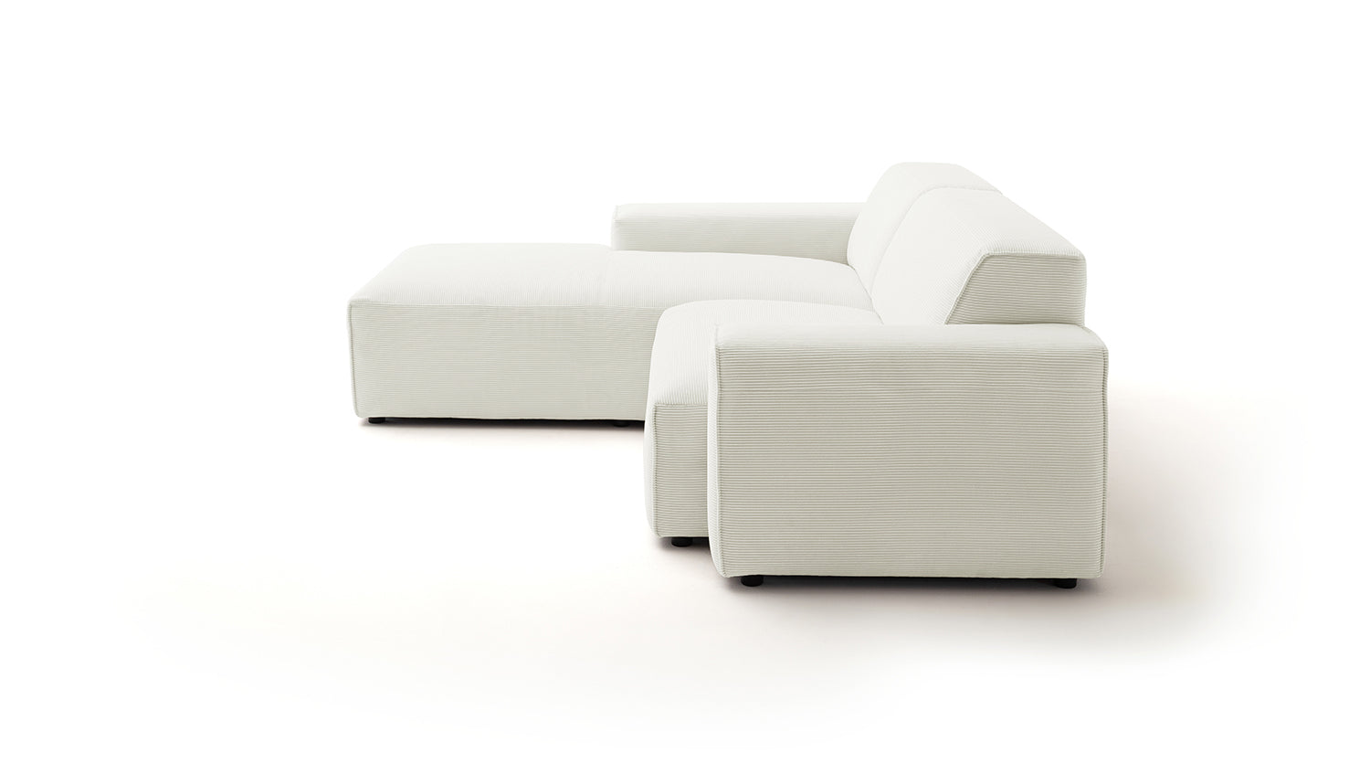KAWOLA Sofa RANI Ecksofa Feincord weiß