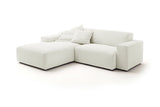 KAWOLA Sofa RANI Ecksofa Feincord weiß