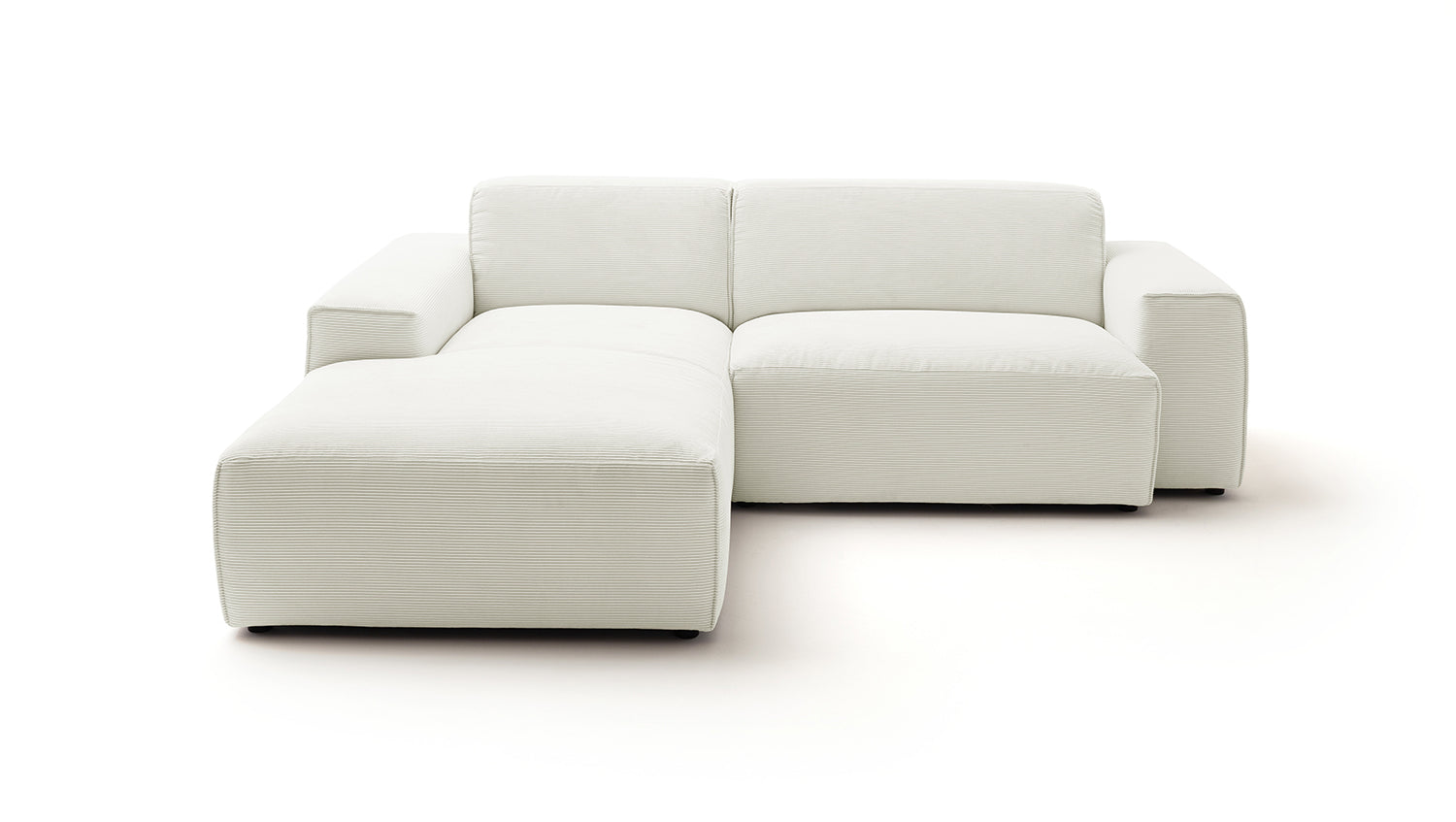 KAWOLA Sofa RANI Ecksofa Feincord weiß