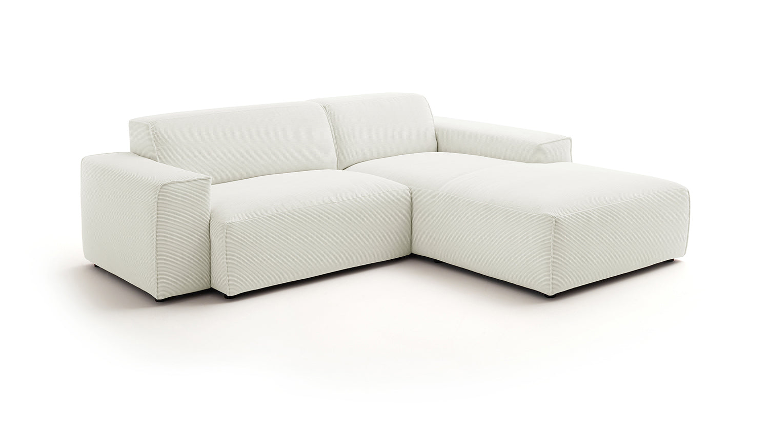 KAWOLA Sofa RANI Ecksofa Feincord weiß