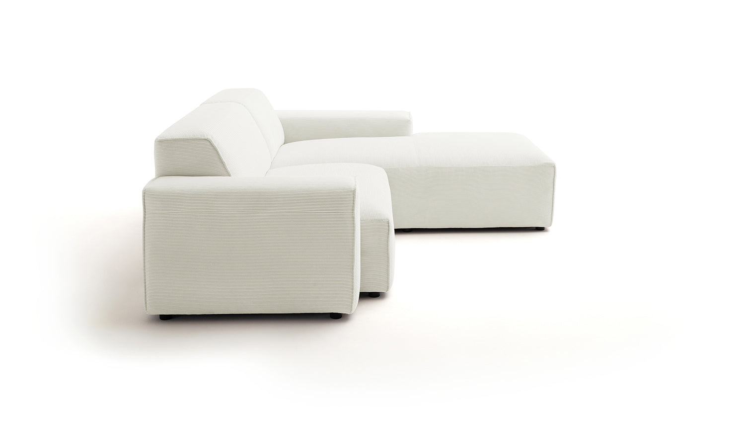 KAWOLA Sofa RANI Ecksofa Feincord weiß