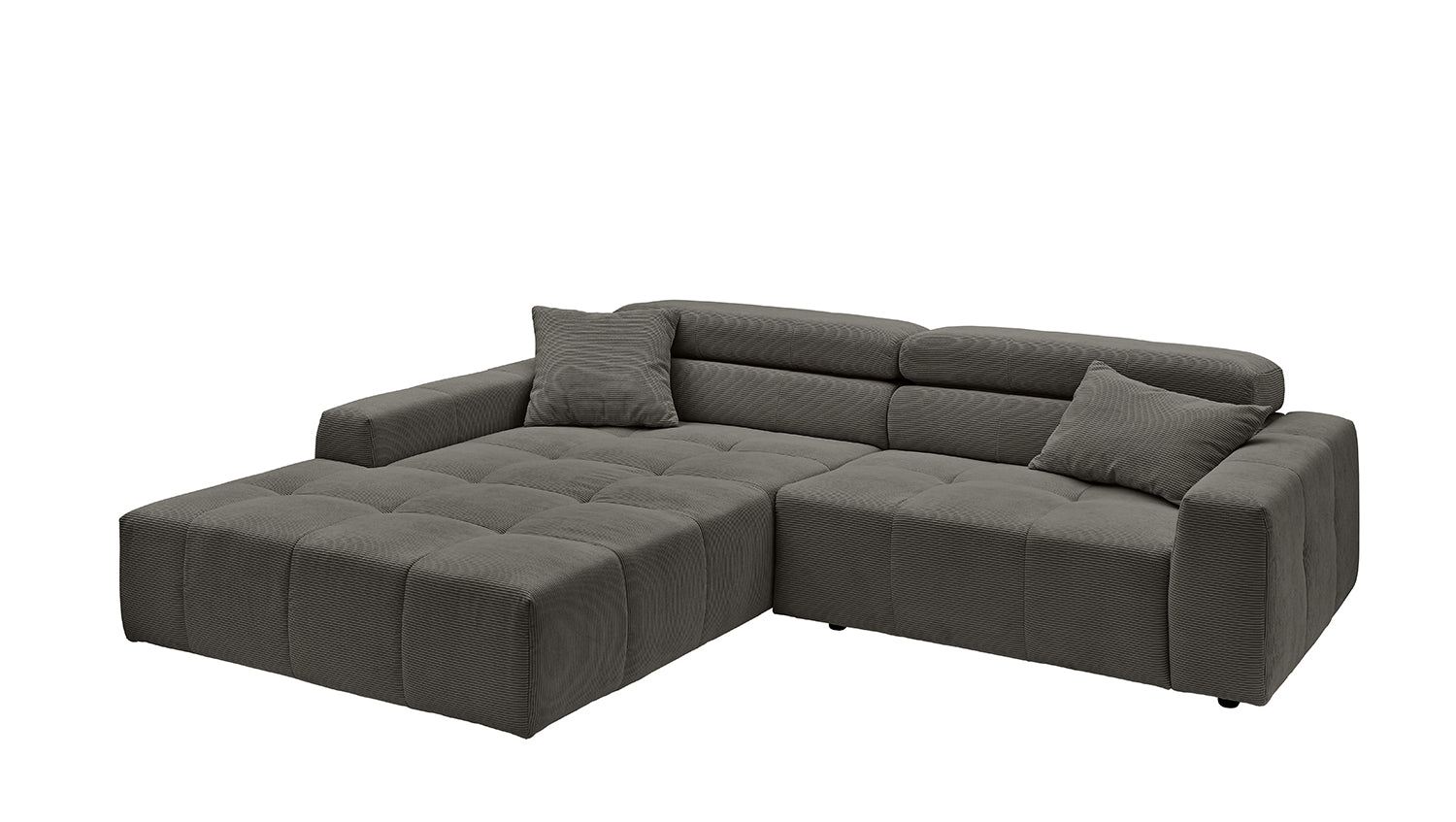 KAWOLA Sofa RENO Ecksofa Feincord anthrazit